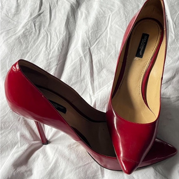 Dolce & Gabanna maroon burgundy red leather pointy women’s heels - Picture 4 of 4
